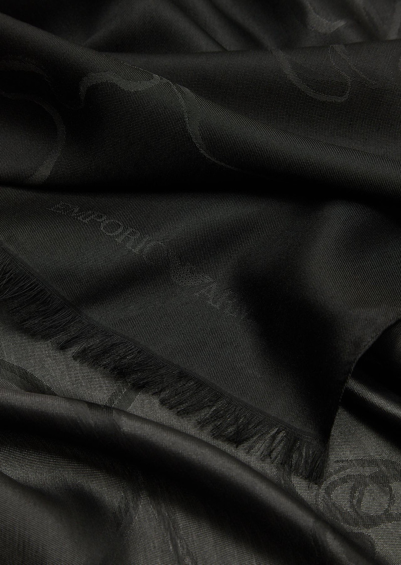 EMPORIO ARMANI Modal blend stole with jacquard pattern outlook