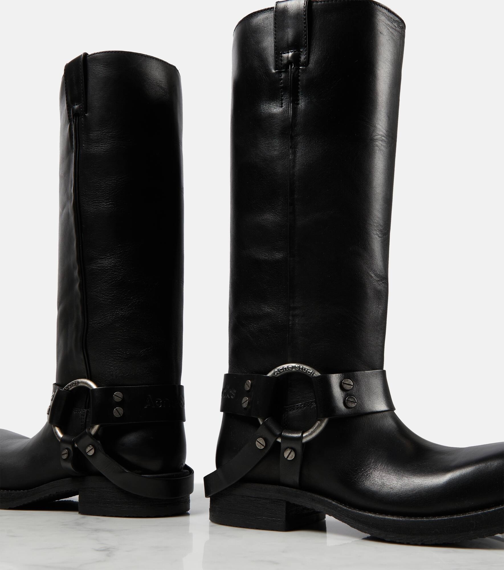 Leather biker boots - 6