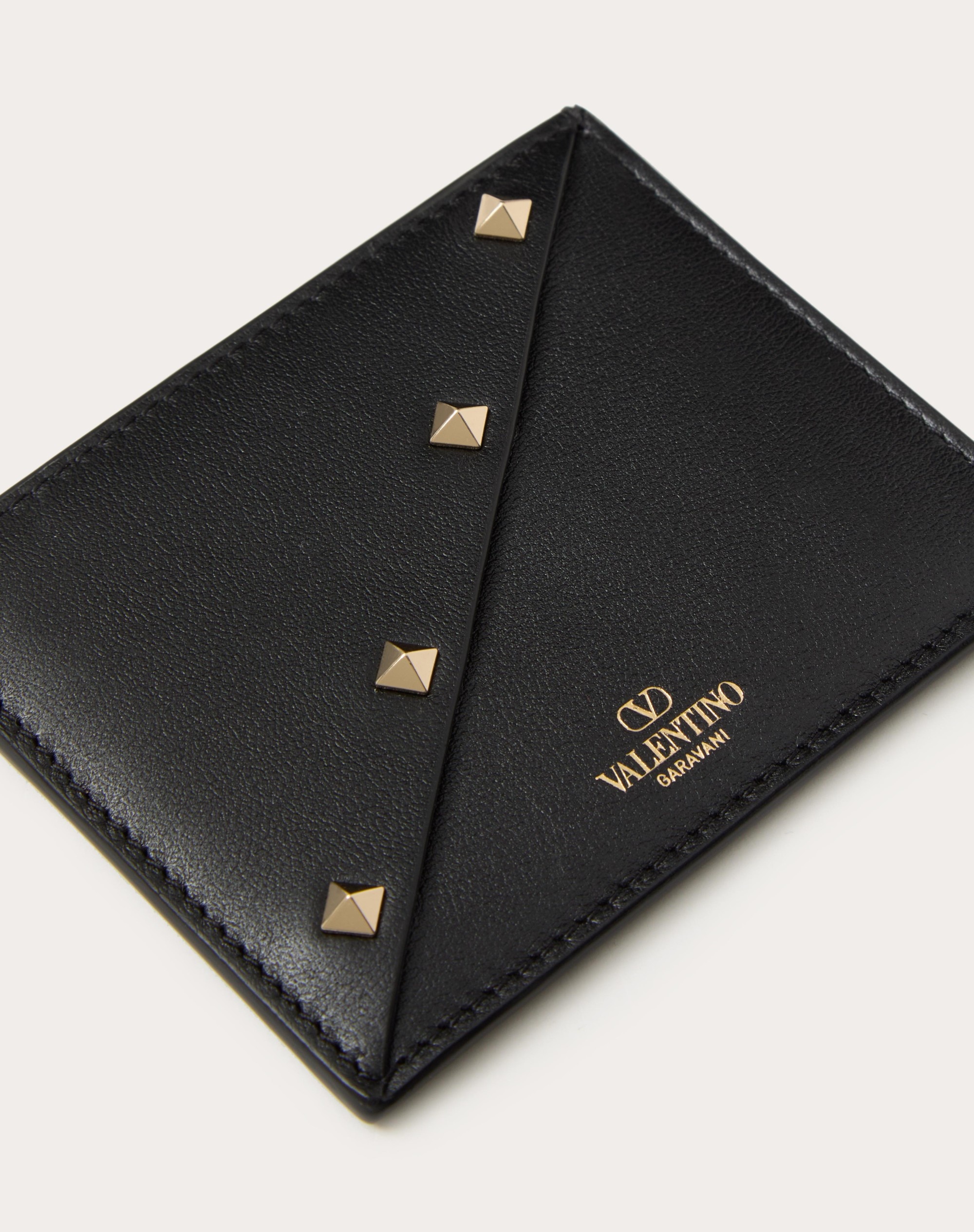 VALENTINO GARAVANI ROCKSTUD WISPY CARDHOLDER IN CALFSKIN - 2