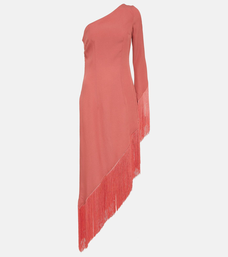 asymmetric fringed midi dress - 1