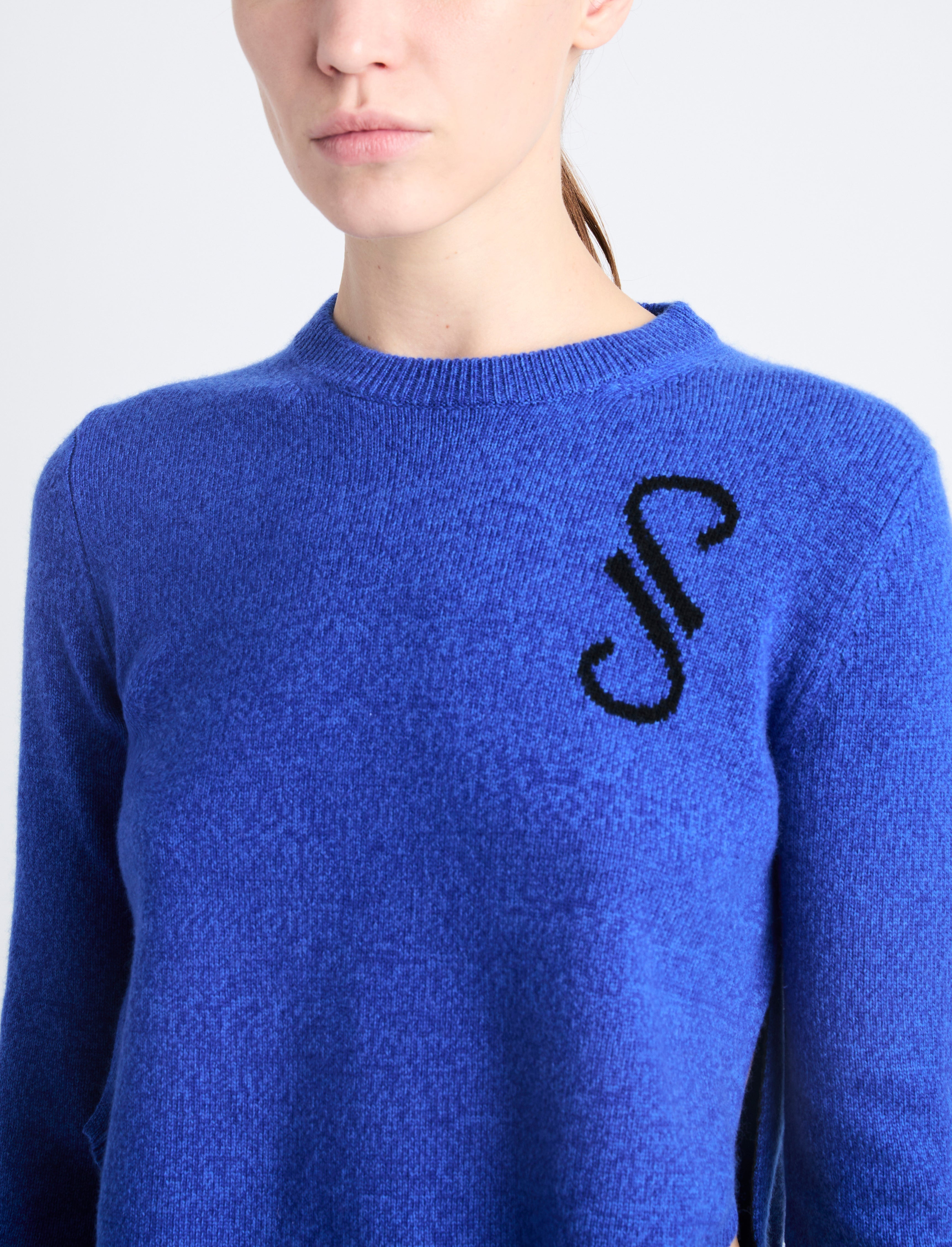 Stella Monogram Sweater in Cashmere Jacquard - 6