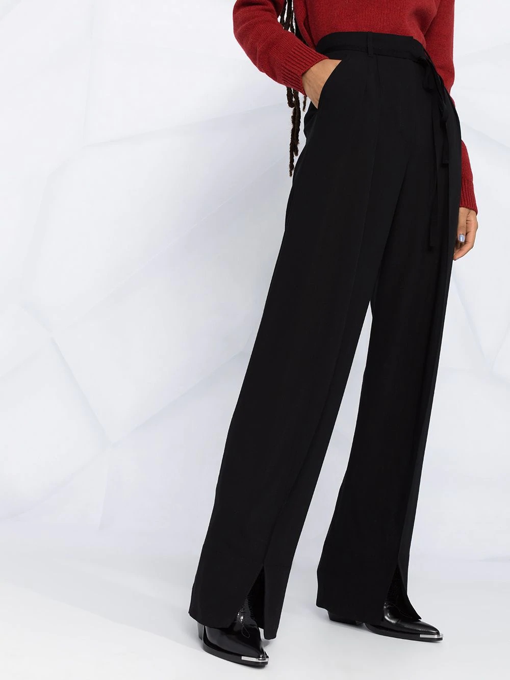 high-waisted wide-leg trousers - 3