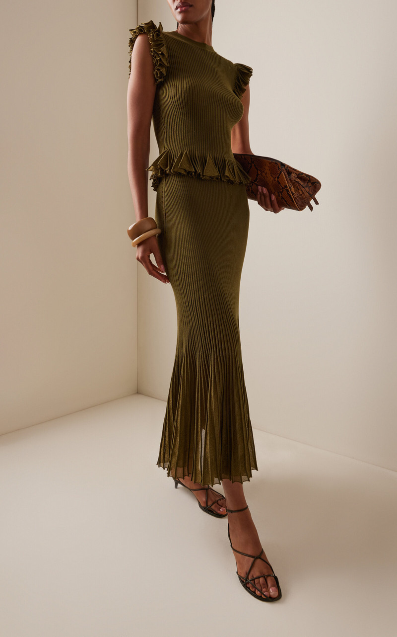 ULLA JOHNSON Vera Skirt green outlook