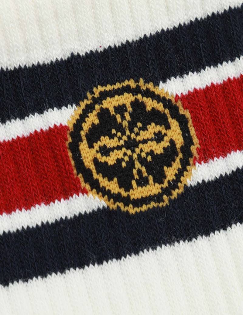 EVISU KAMON STRIPES JACQUARD SHORT SOCKS outlook