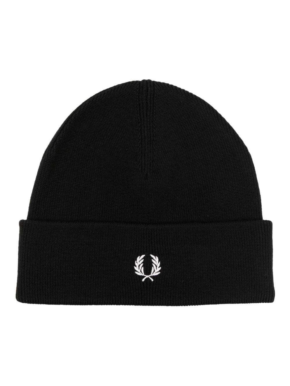 logo-embroidered knitted beanie - 1
