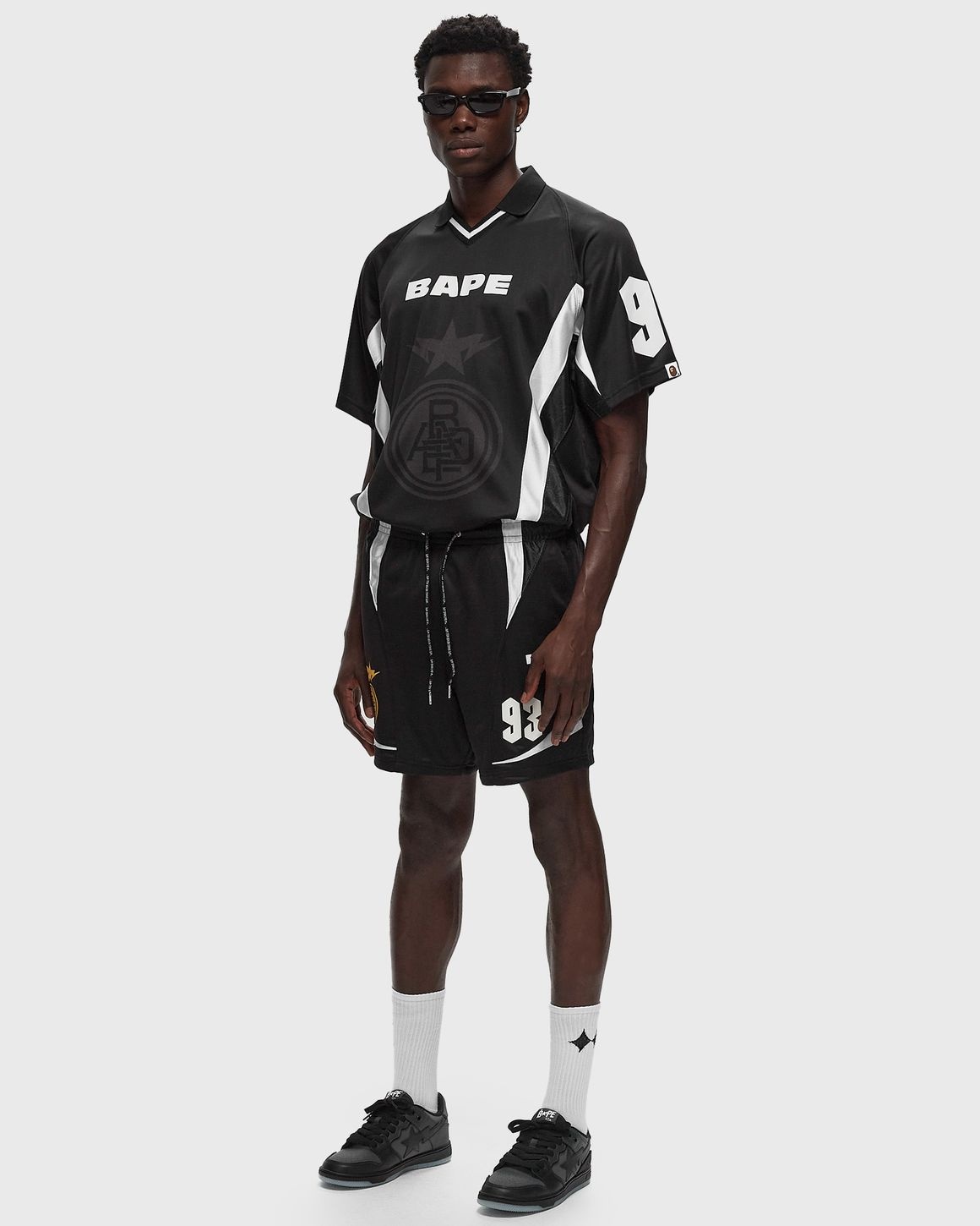 トップス BAPE MULTI LOGO SOCCER JERSEY A BATHING APE® MULTI LOGO RELAXED FIT SOCCER JERSEY | REVERSIBLE