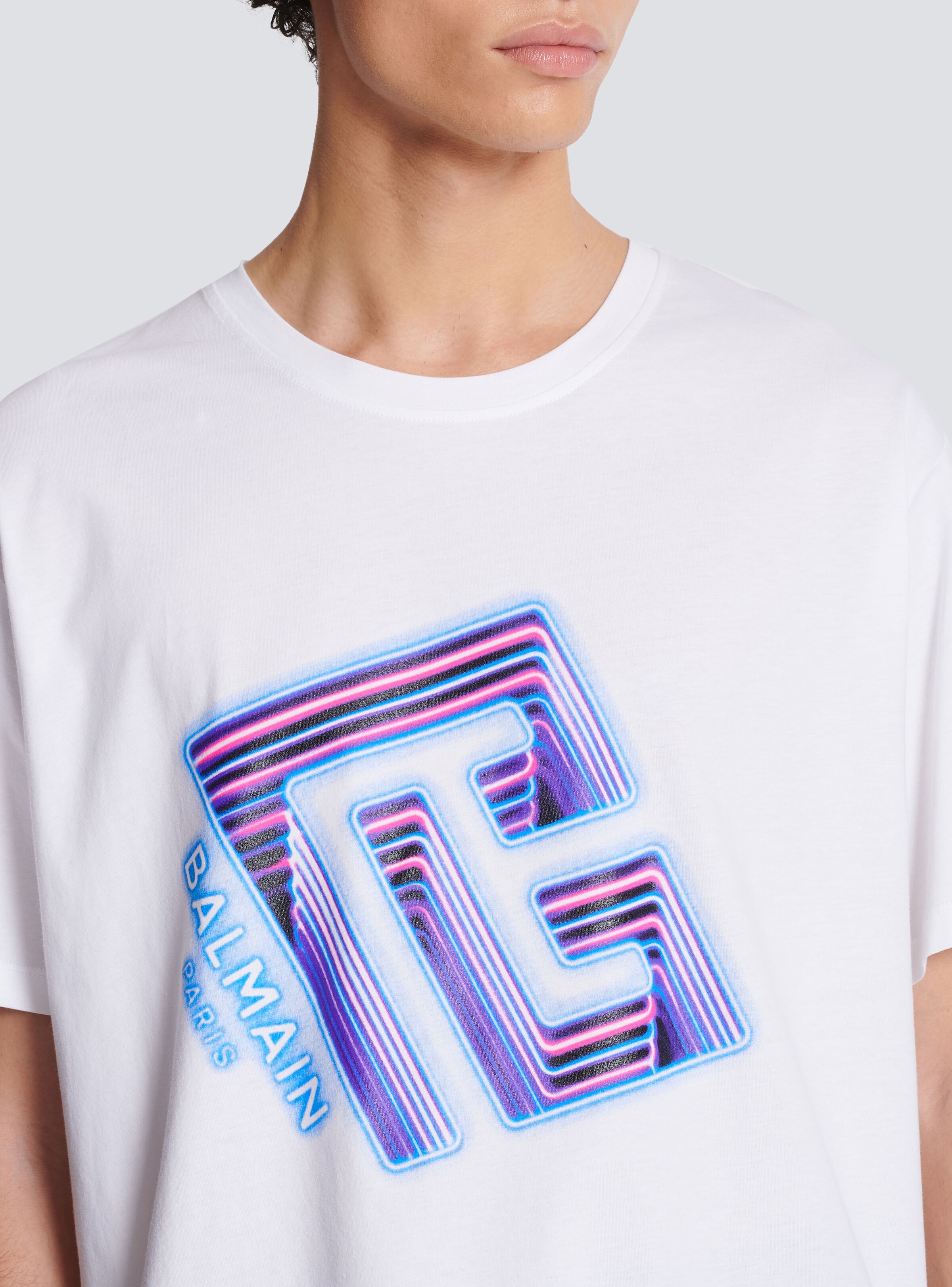 T-shirt with neon printed labyrinth logo - 7