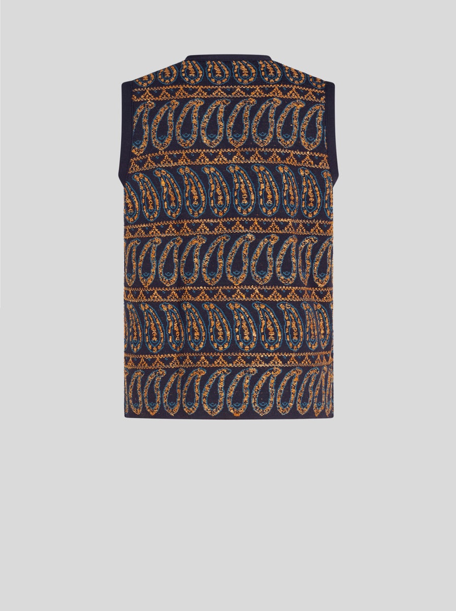 KNITTED GILET WITH PAISLEY DESIGNS - 6