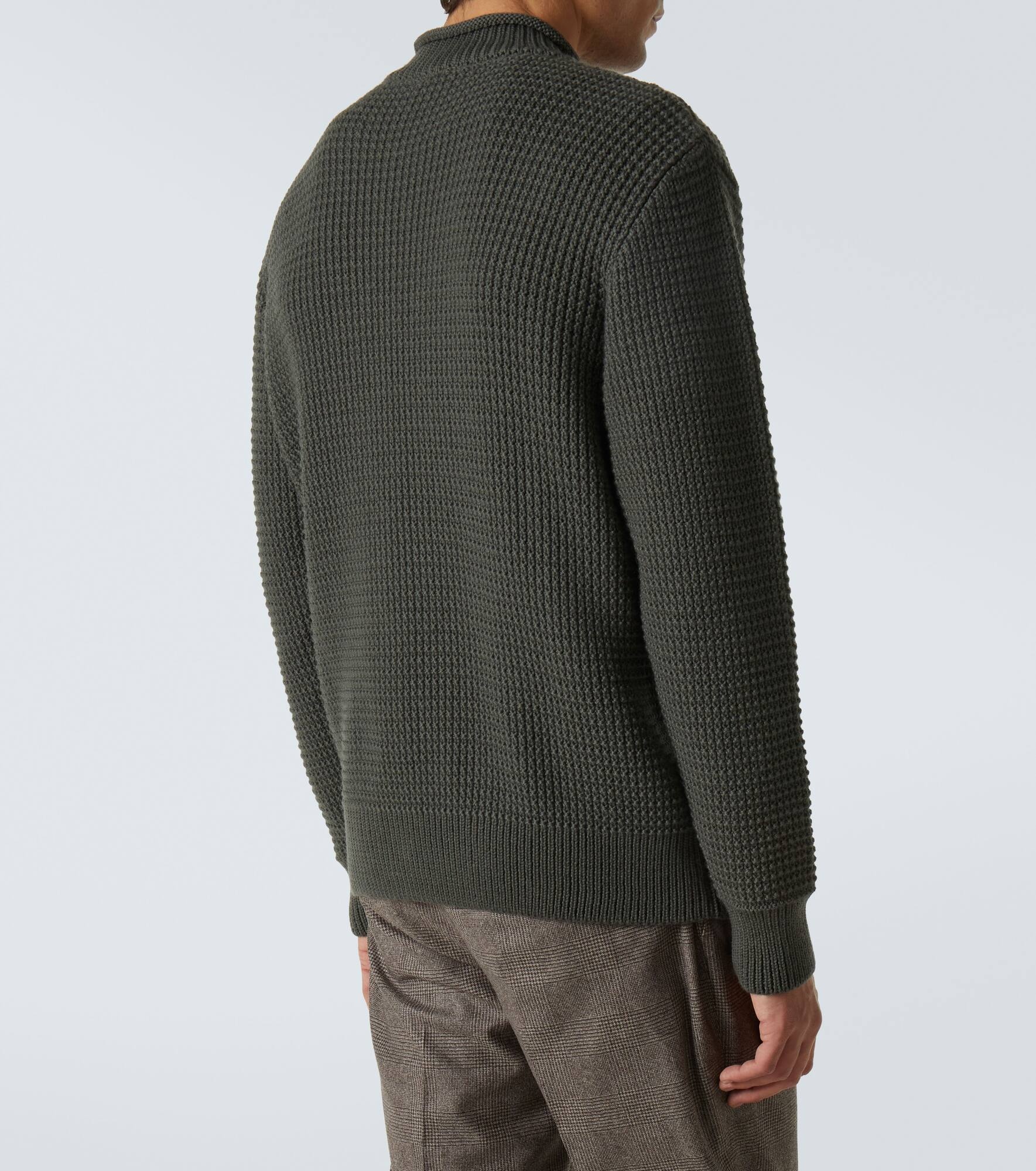 Fisherman waffle-knit wool sweater - 4