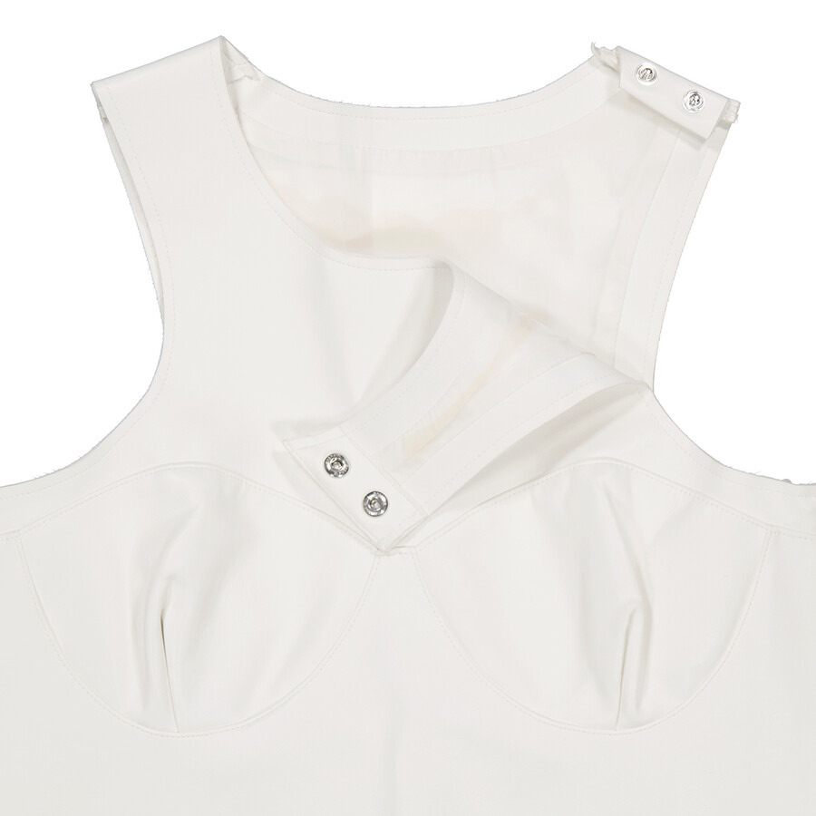 Sacai Ladies White Faux Leather Tank Top - 7