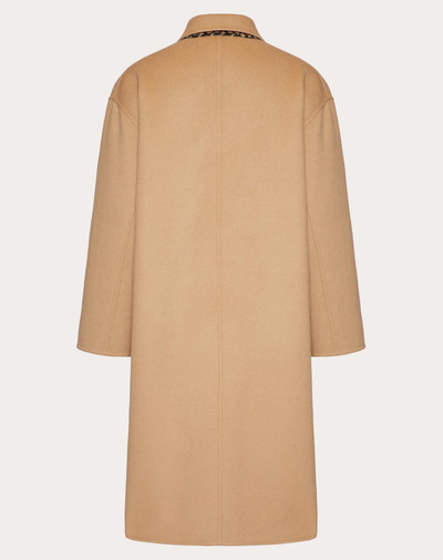 Valentino REVERSIBLE DOUBLE-FACED WOOL COAT WITH TOILE ICONOGRAPHE PATTERN outlook