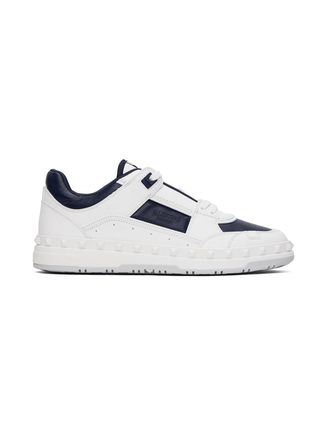 White & Navy Freedots Sneakers - 1