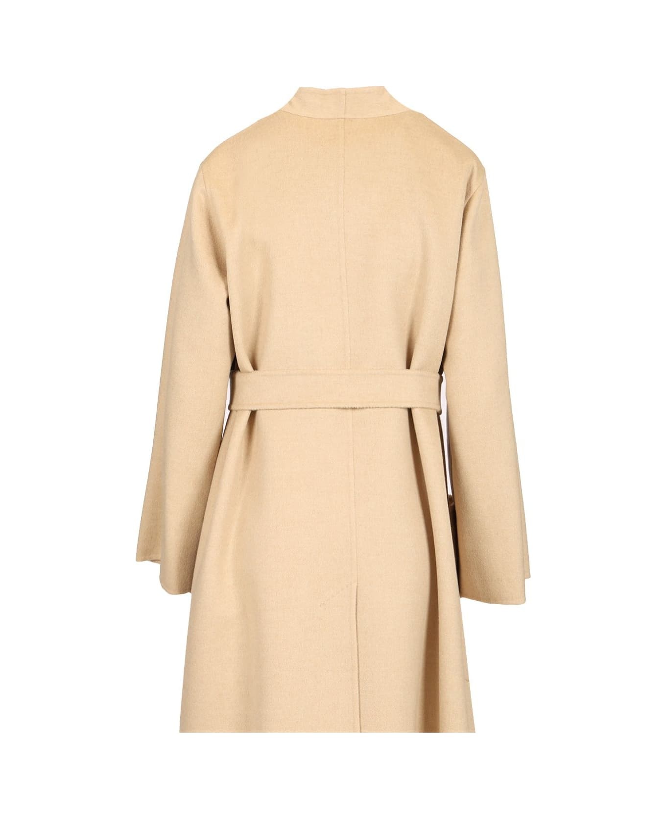 Camel Dressing Gown Coat - 5