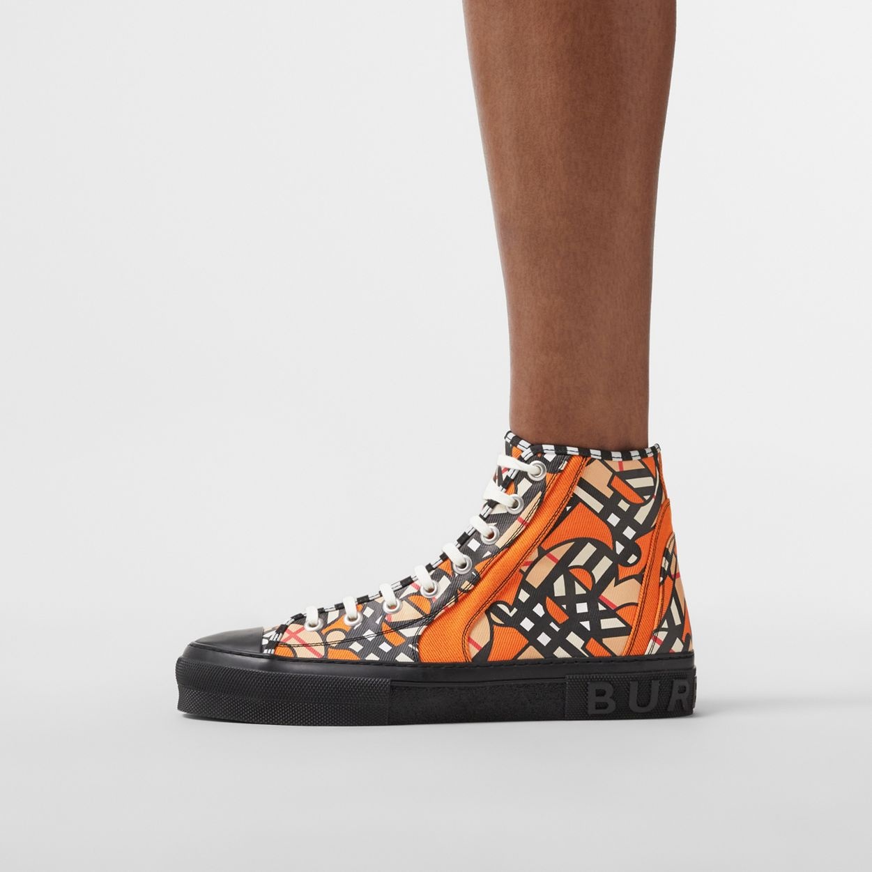 Monogram Linen Cotton Blend High-top Sneakers - 3