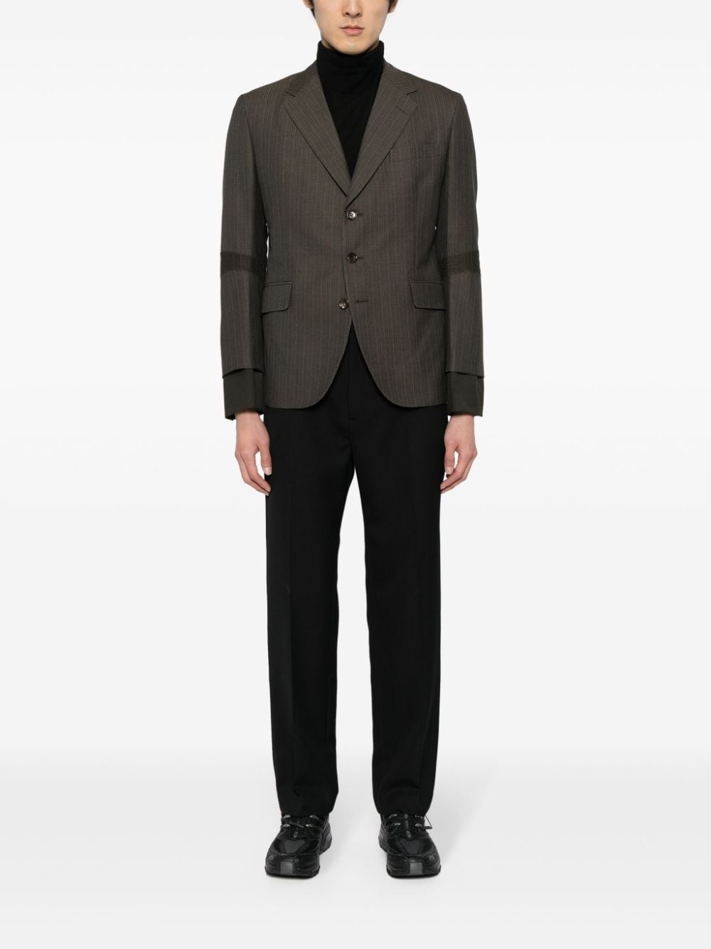 notched-lapels wool blazer - 2