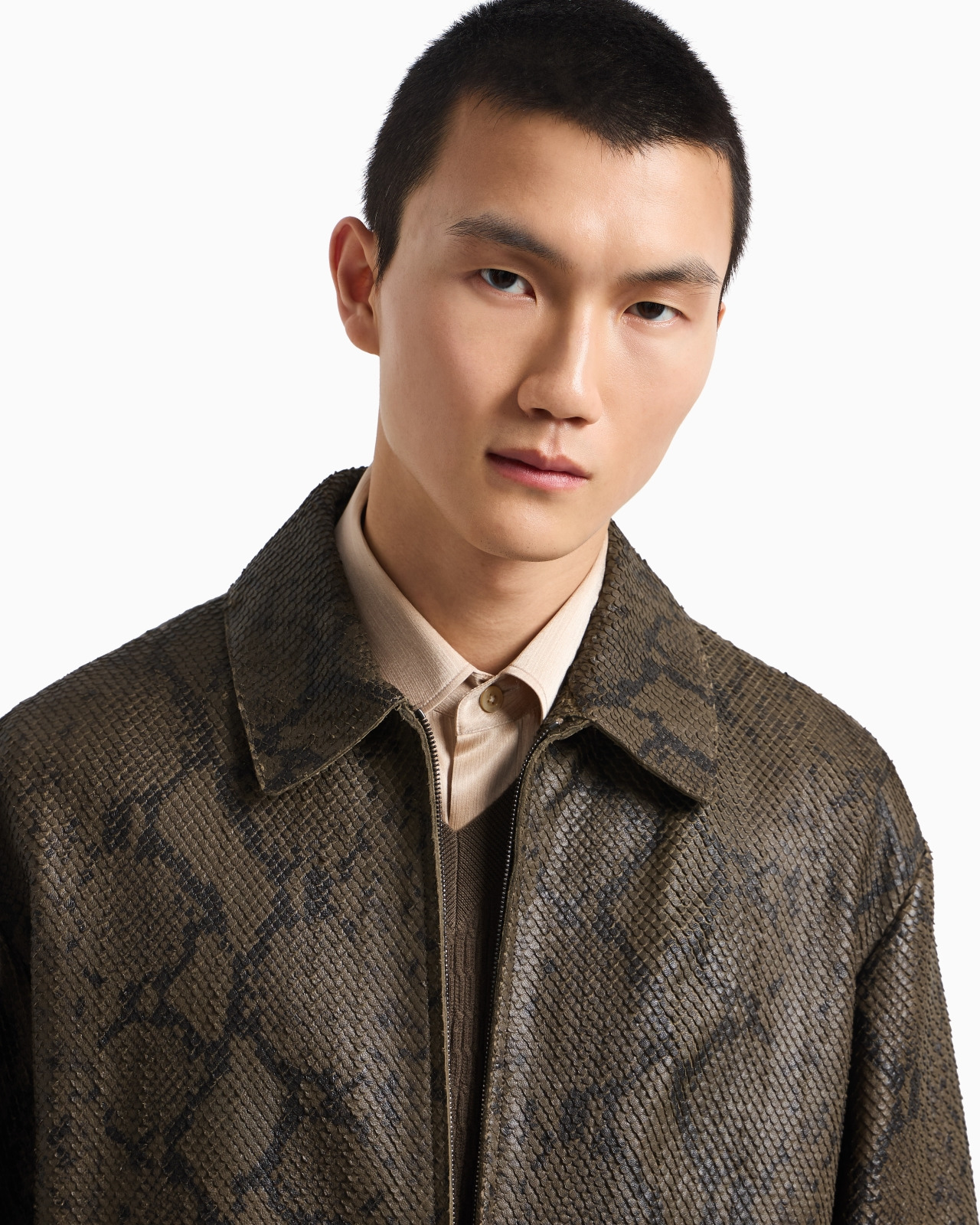 LAMBSKIN NAPPA LEATHER BLOUSON IN A PYTHON PRINT - 5