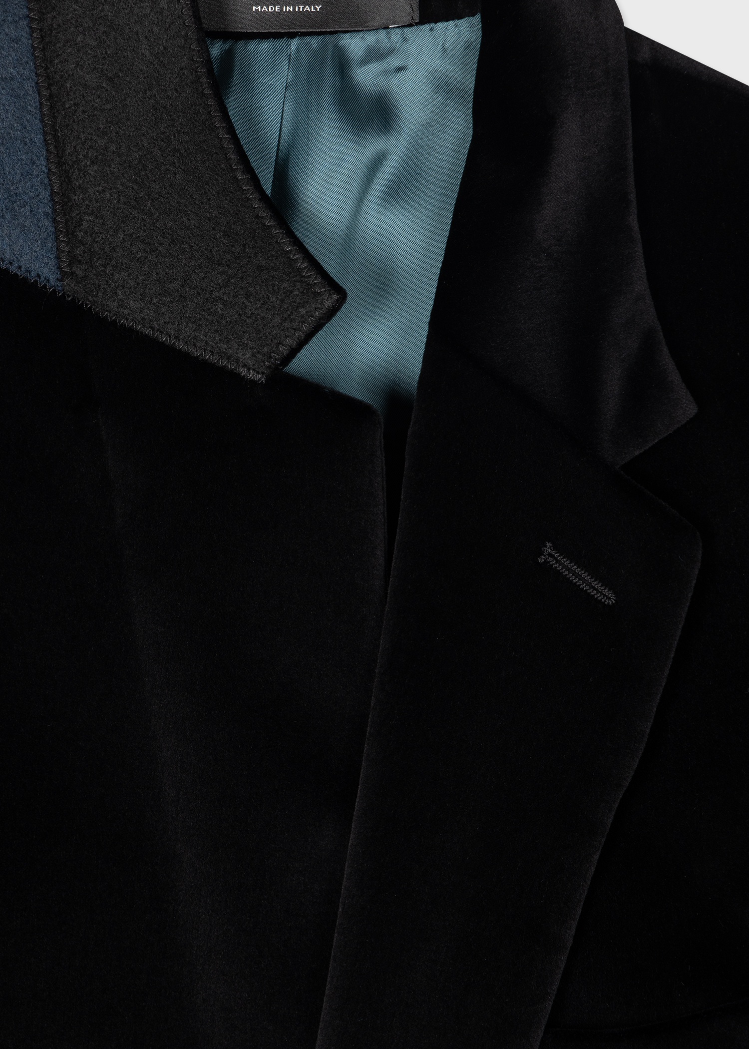 Tailored-Fit Black Velvet Blazer - 3