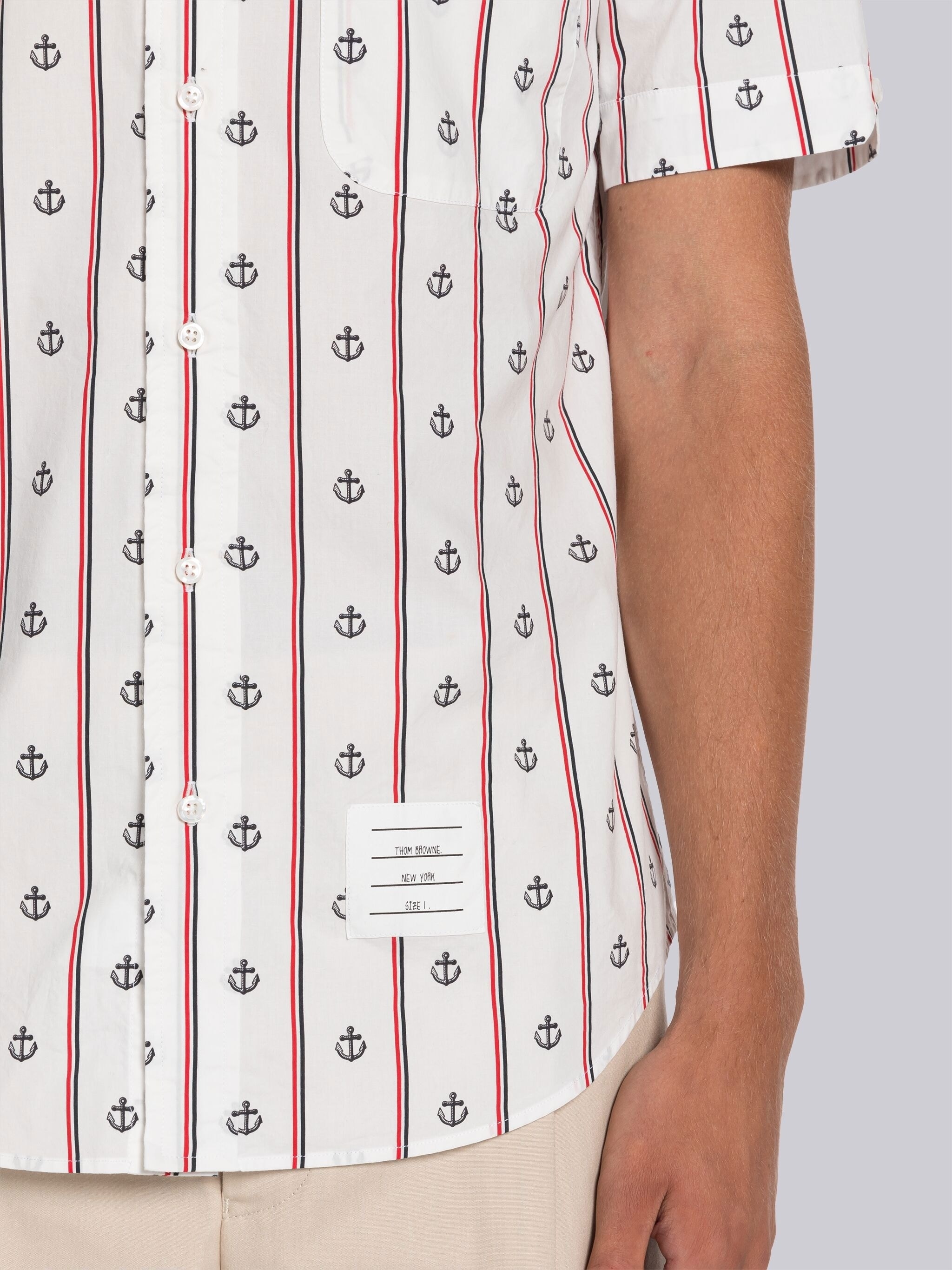 Anchor Print Poplin Short Sleeve Shirt - 6