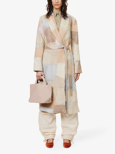 By Walid Patchwork regular-fit cashmere and silk-blend coat outlook