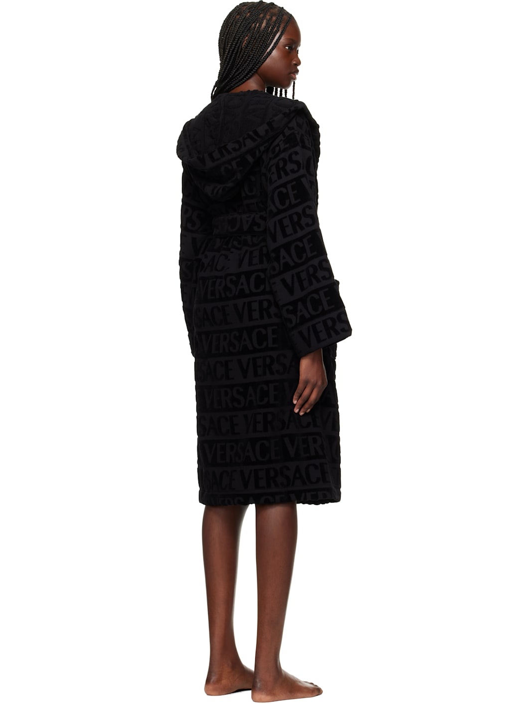 Black Allover Bathrobe - 3
