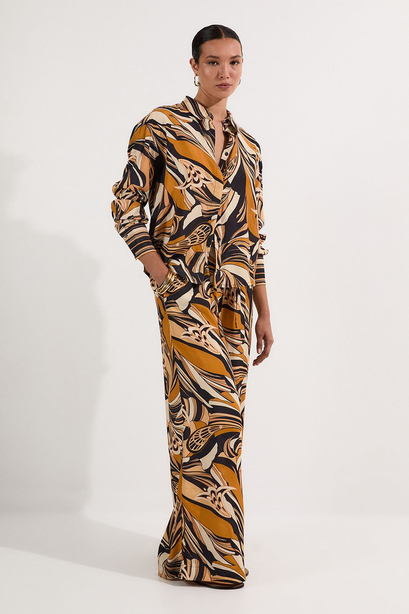 Beach Border Print Spun Viscose Shirt 3
