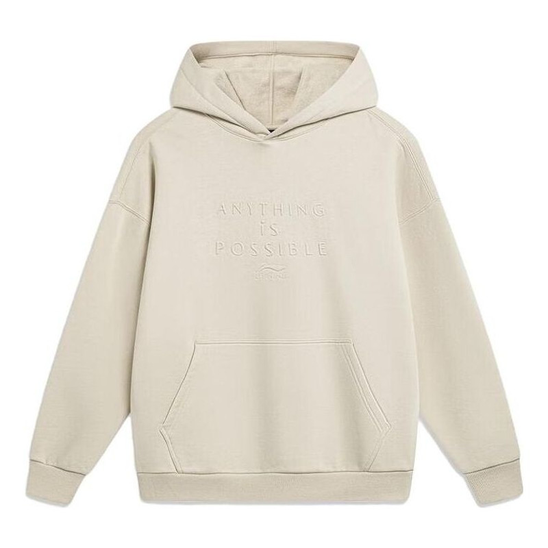 Li-Ning Anything Is Possible Fleece Hoodie 'Light Khaki' AWDT747-1 - 1
