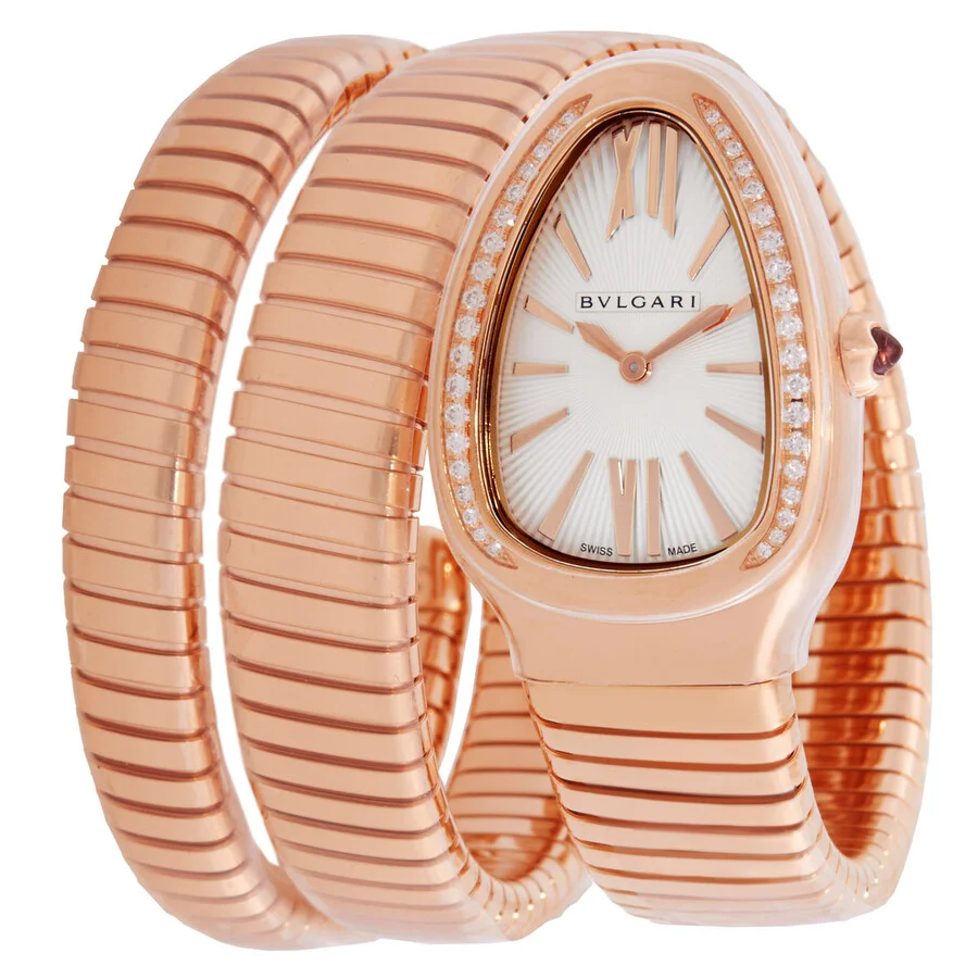 Bvlgari Serpenti Tubogas Quartz Diamond Silver Dial Ladies Watch 103002 - 1