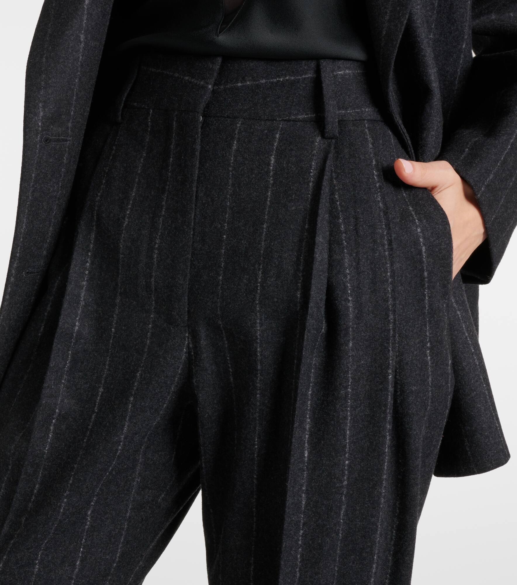 Banker pinstripe wool straight pants - 4
