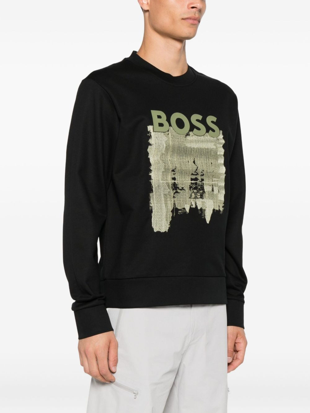 logo-print cotton sweatshirt - 3
