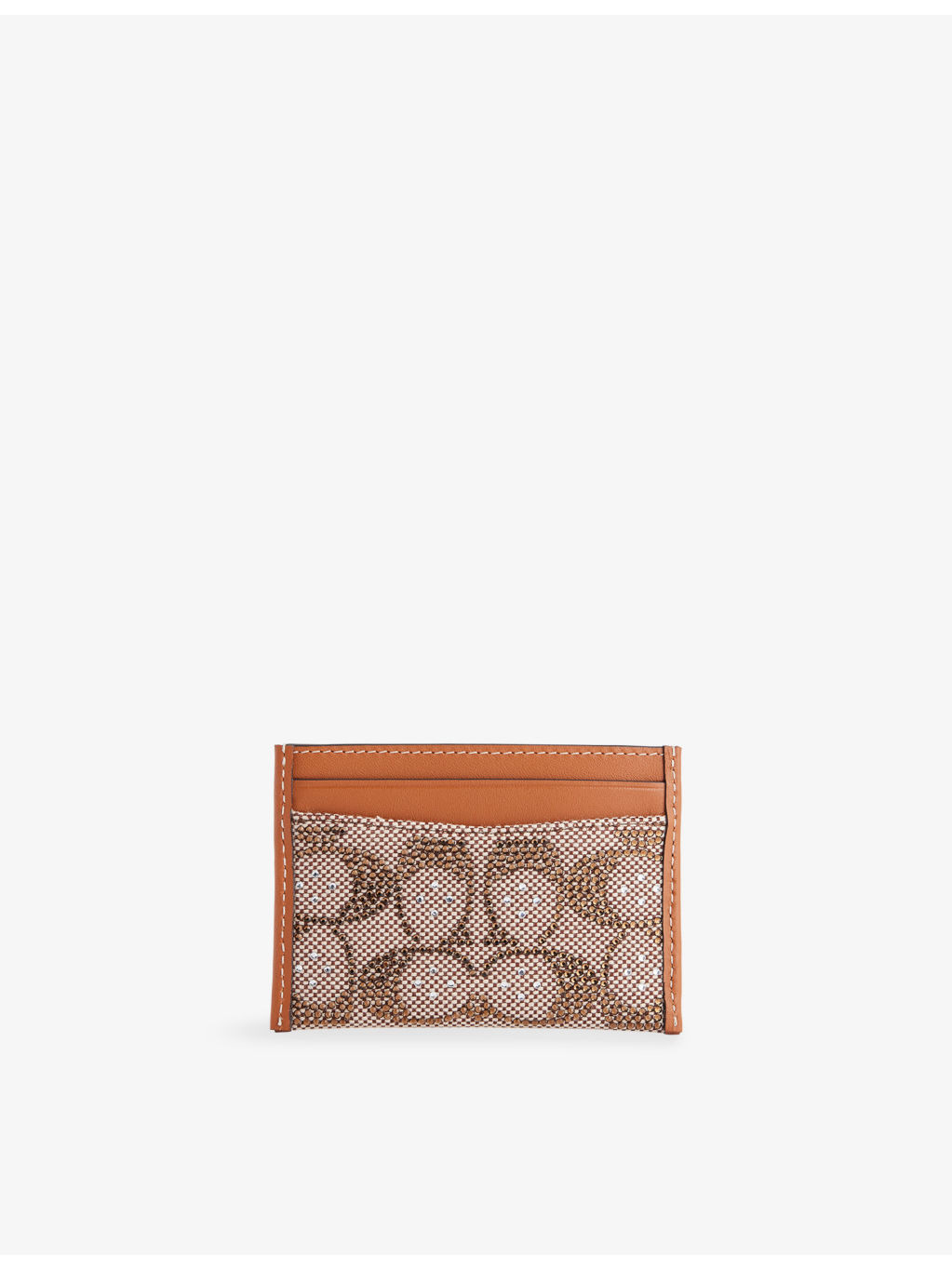 Crystal-Embellished Monogram-Print Leather Card Holder - 3