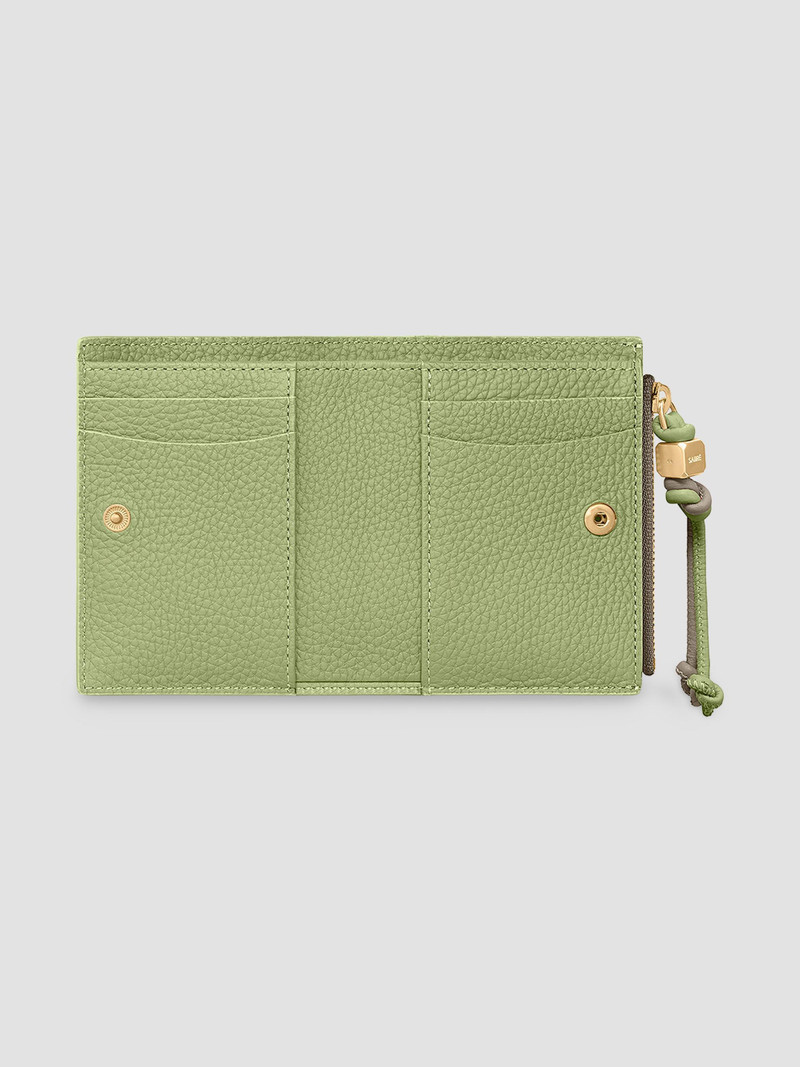 Women's Leather Bifold Wallet - Cashmere Matcha 4
