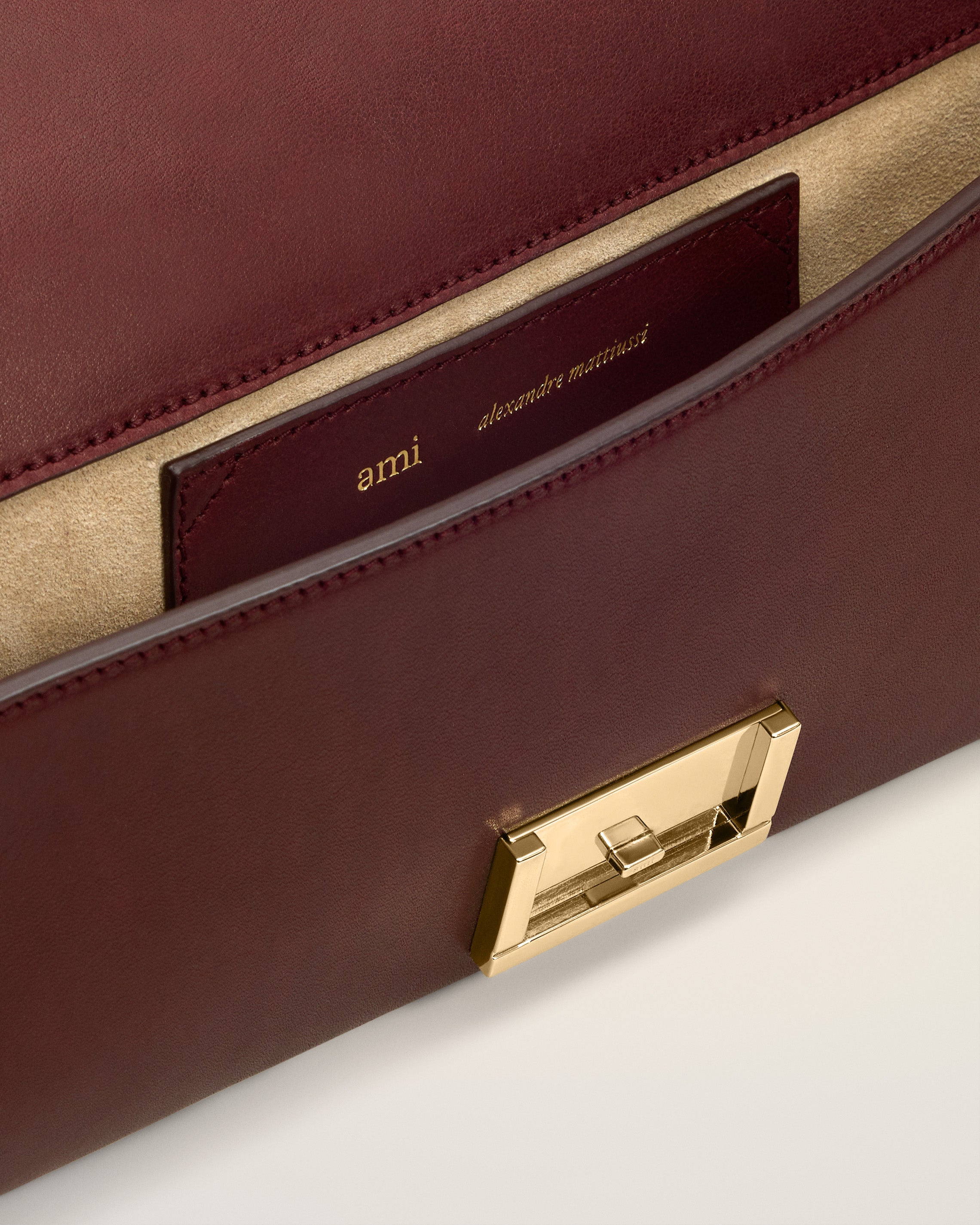 BURGUNDY SMOOTH LEATHER MIMI POUCH - 6