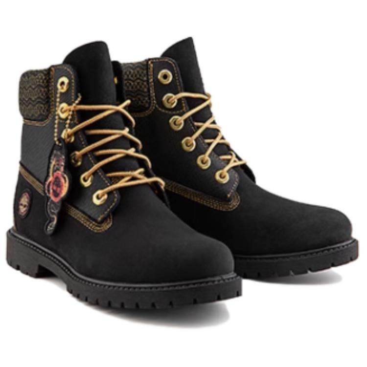 (WMNS) Timberland Lunar New Year 6 Inch Lace Up Boots 'Black Nubuck' A62TM - 3
