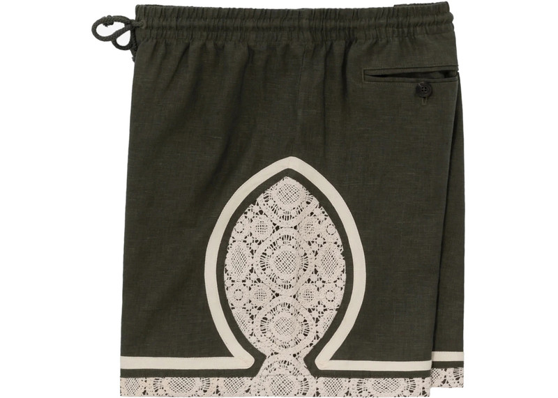 AIMÉ LEON DORE Aime Leon Dore Lace Linen Basketball Short Green outlook