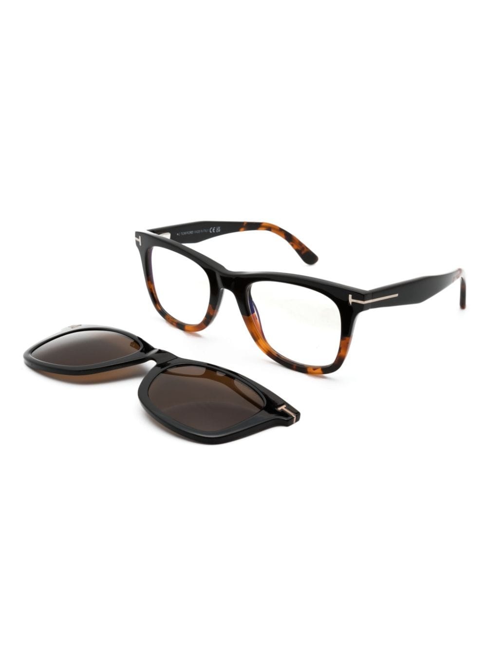 square-frame clip-on glasses - 2