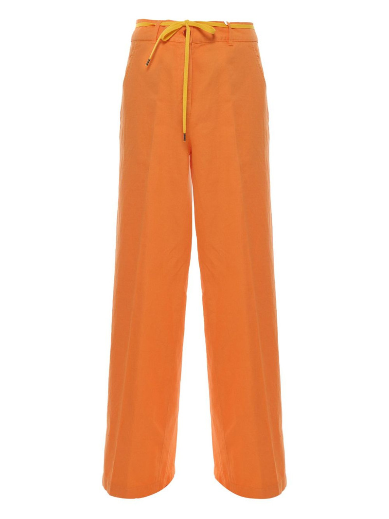 drawstring-waist straight trousers 1