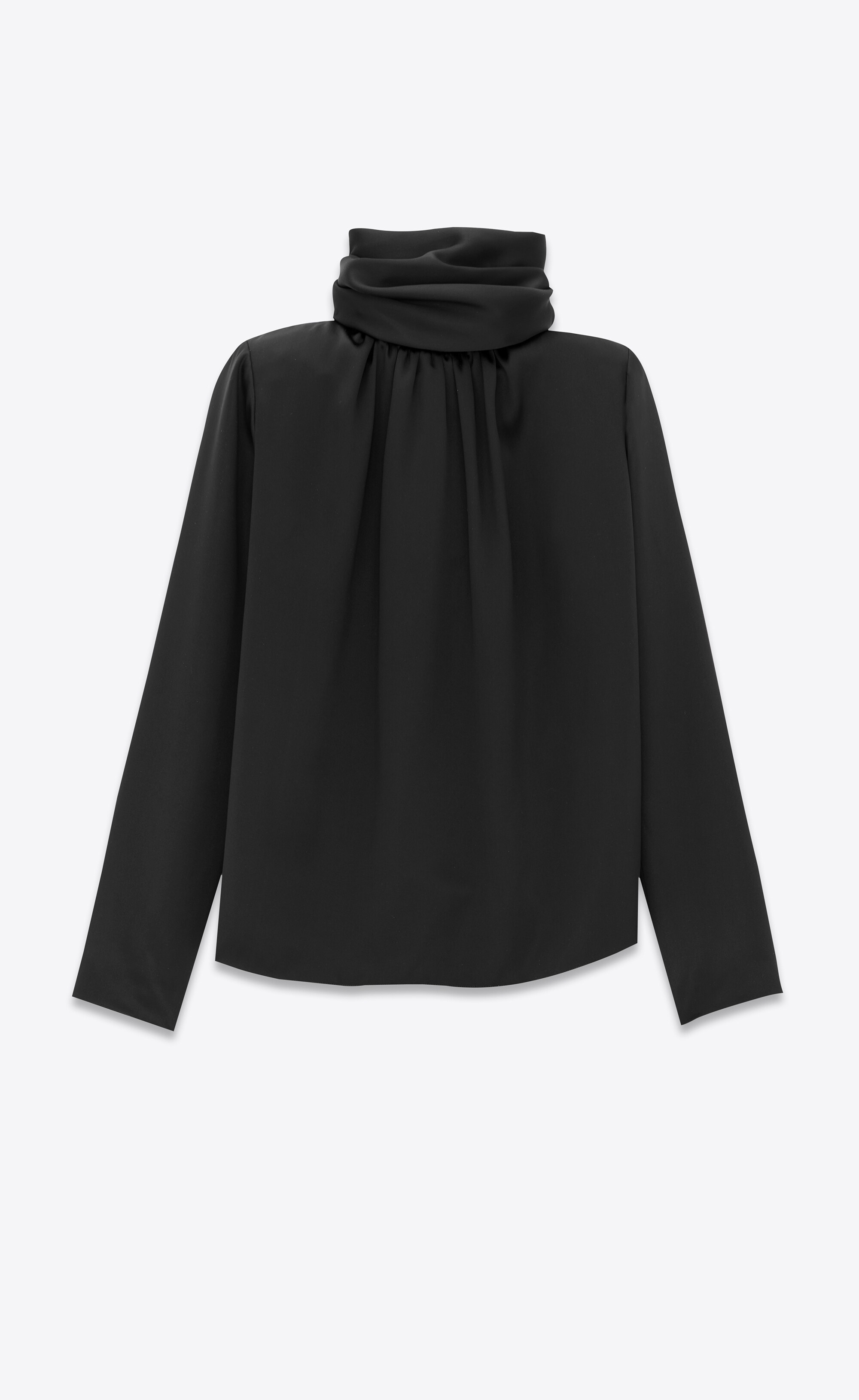 lavallière-neck blouse in silk satin - 1