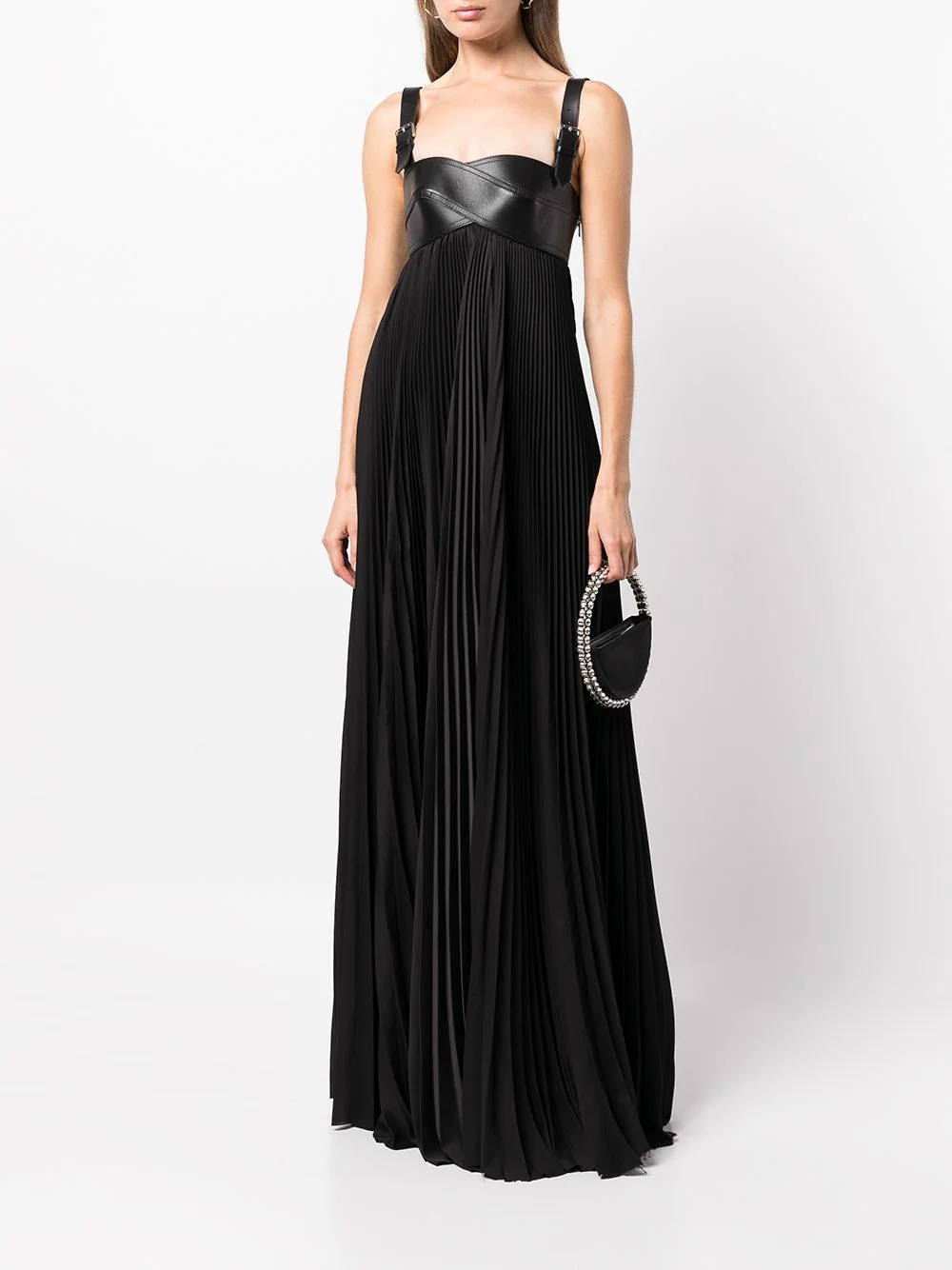 empire-line pleated maxi dress - 2