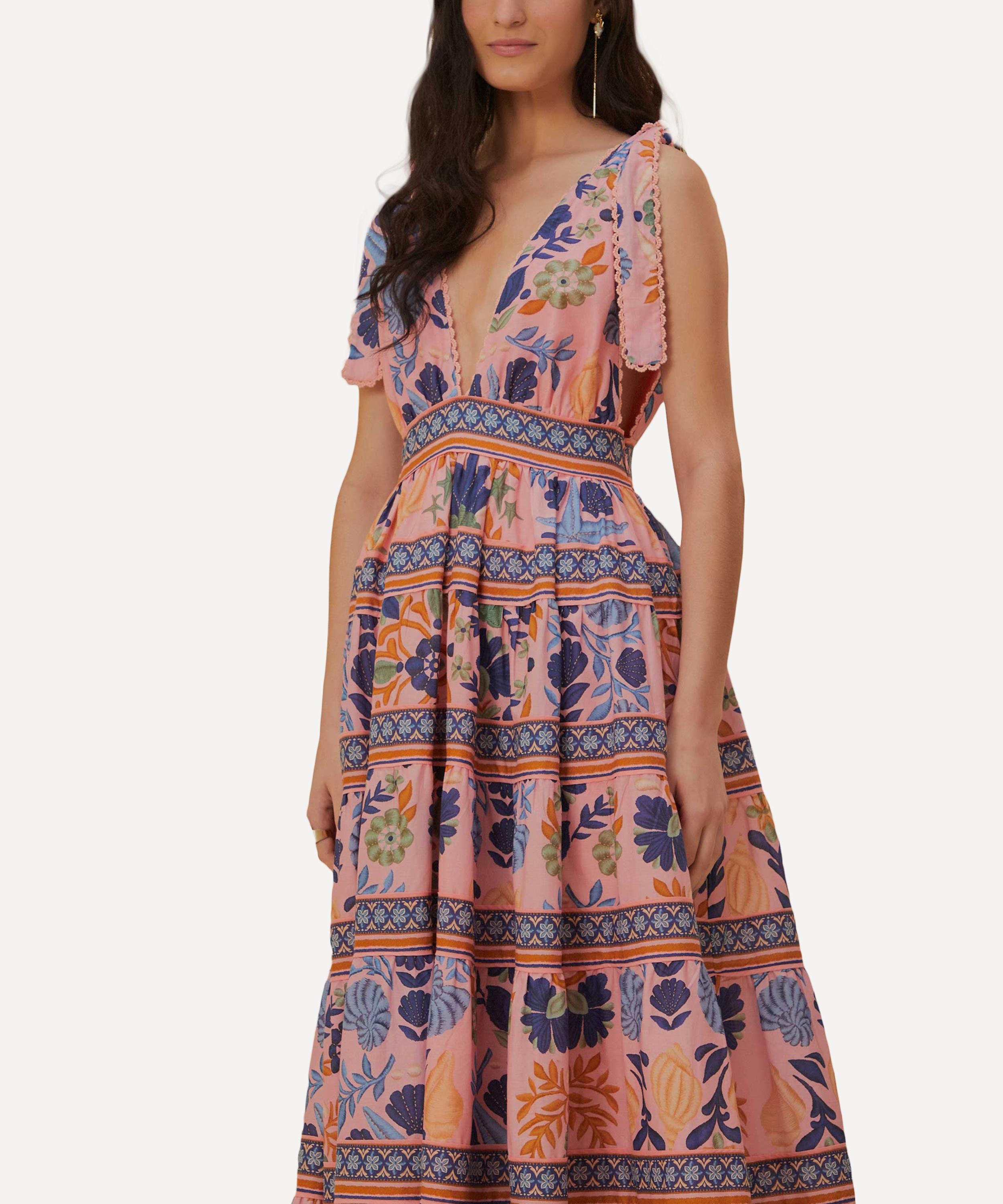 Seashell Tapestry Pink Midi-Dress - 2