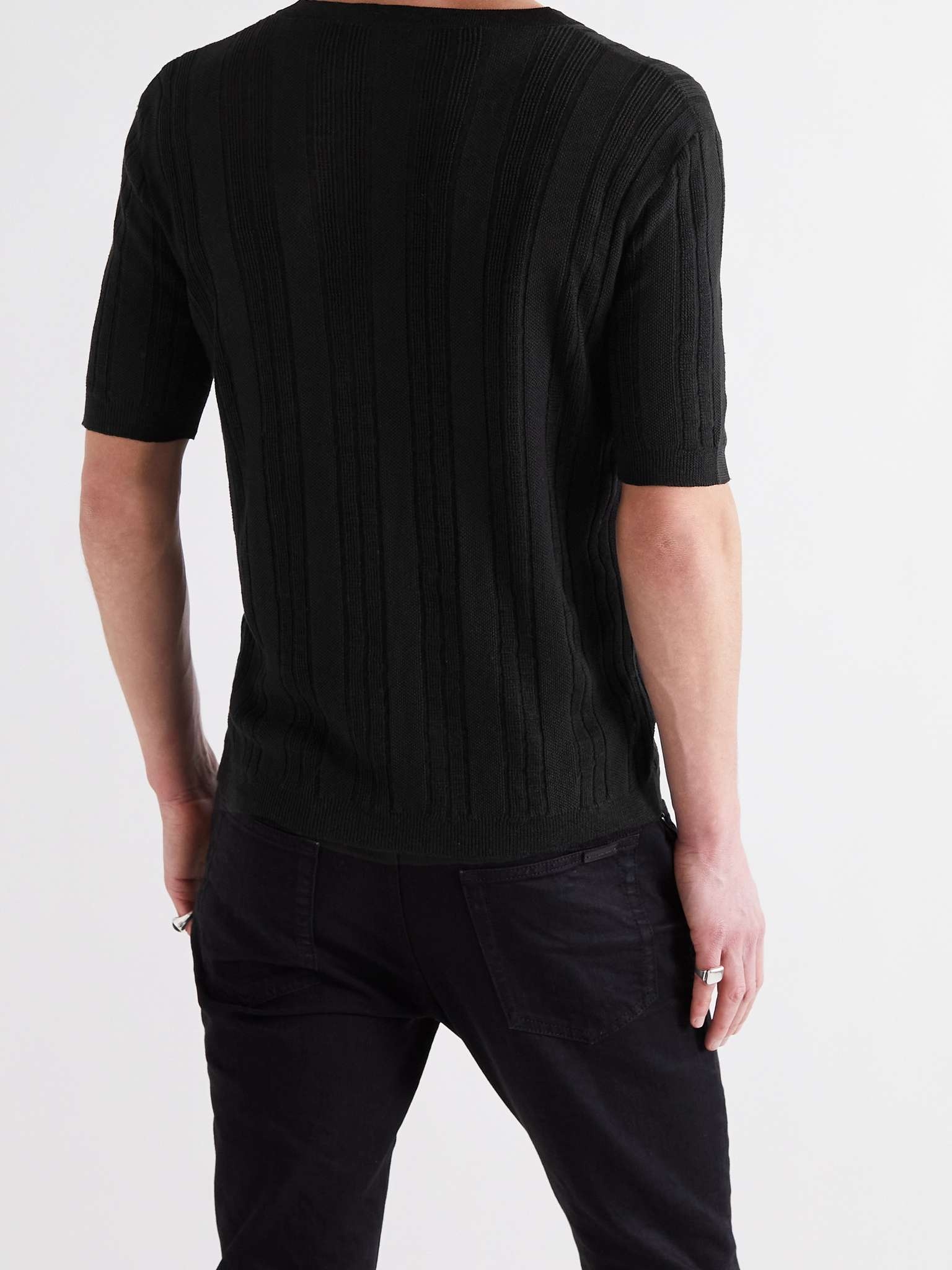 Ribbed Linen and Silk-Blend T-Shirt - 4