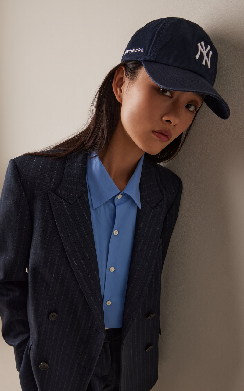 Sporty & Rich x Yankees Cotton Baseball Cap navy outlook