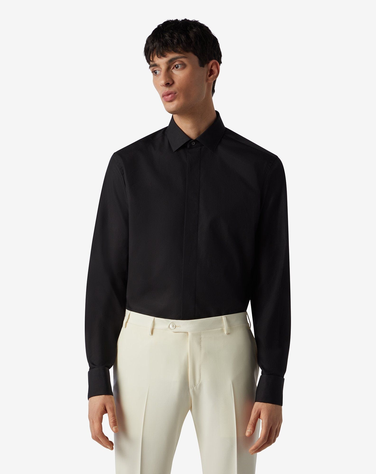Black cotton poplin shirt - 2