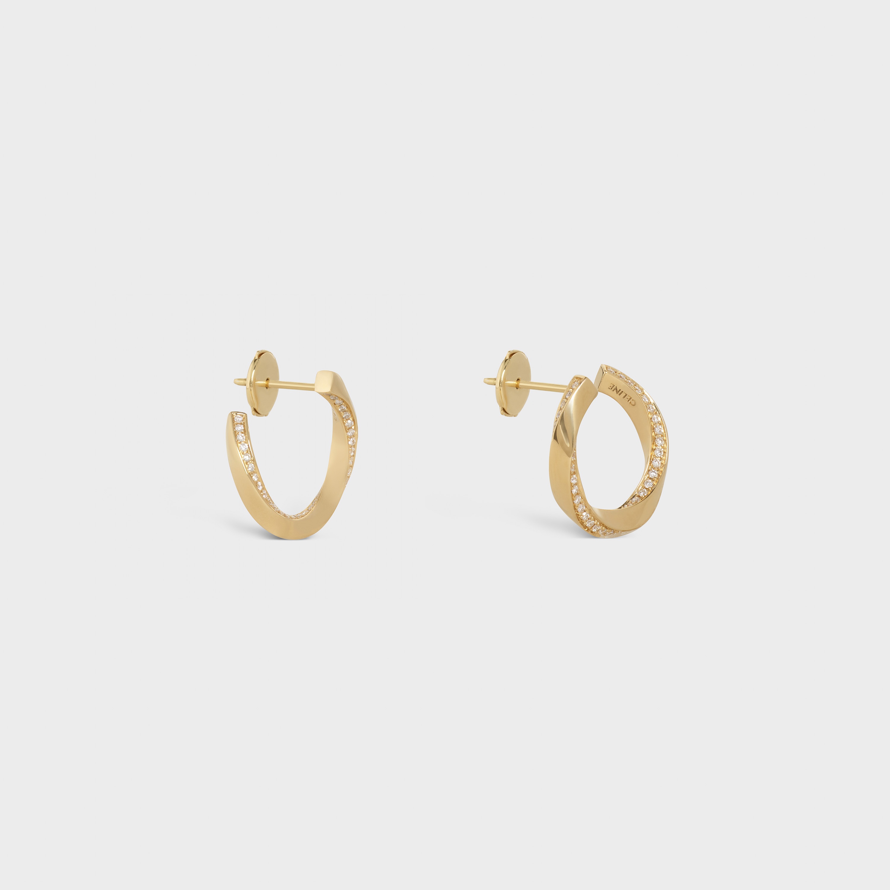 Torsion Earrings in Yellow Gold and Diamonds - 2
