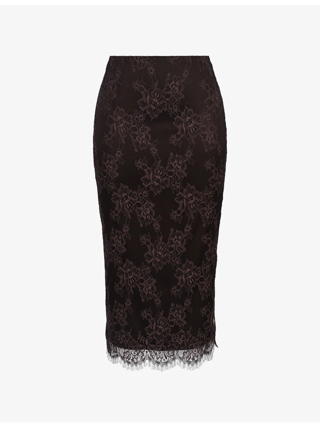 Seven Lace-Embroidered Woven Midi Skirt - 1