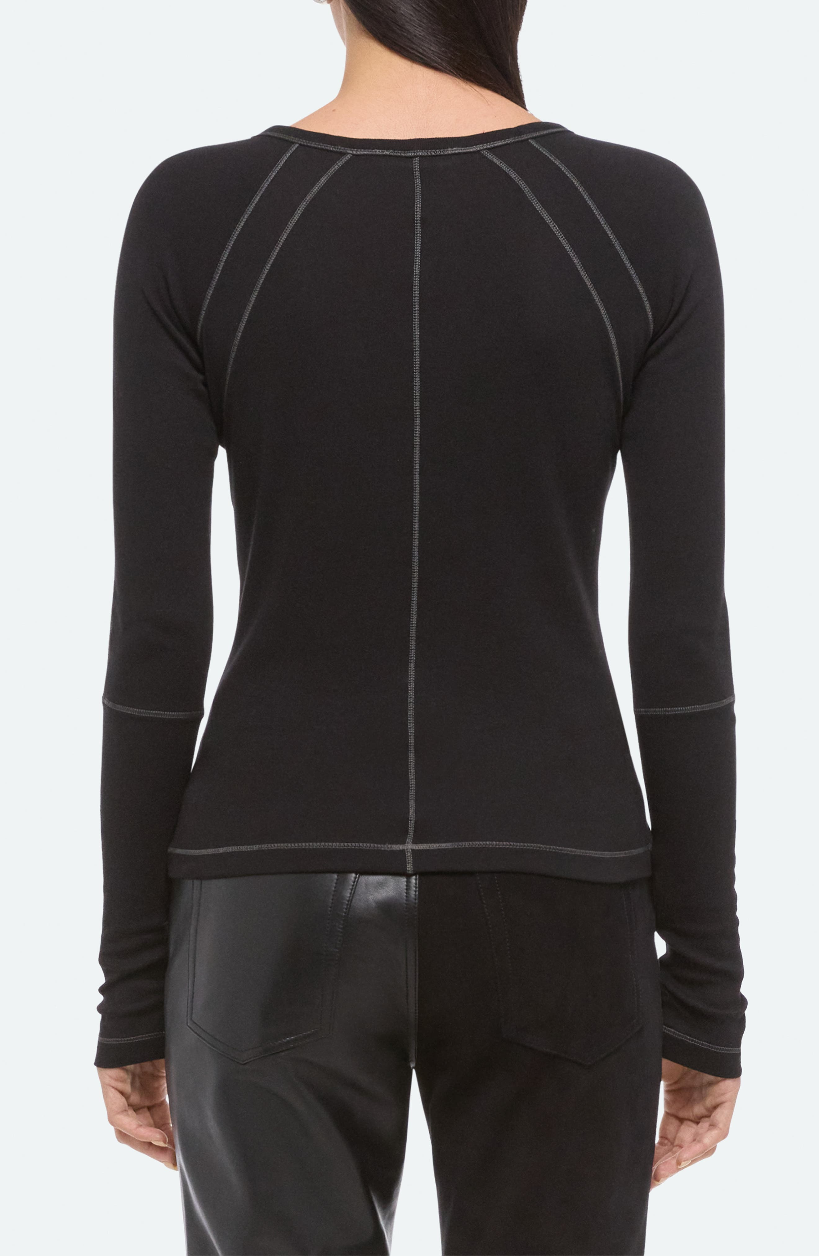 Helmut Lang BMX Raglan Top in Black at Nordstrom - 2