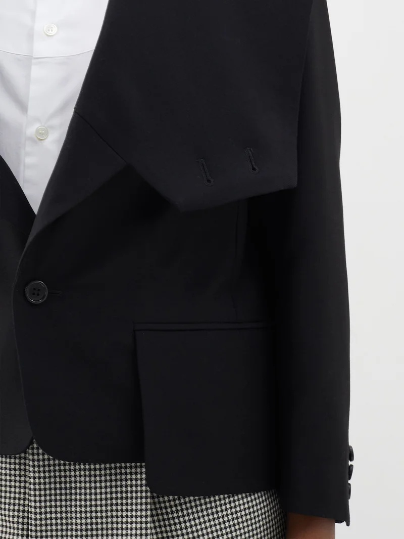 Deconstructed double-breasted wool-blend jacket - 4