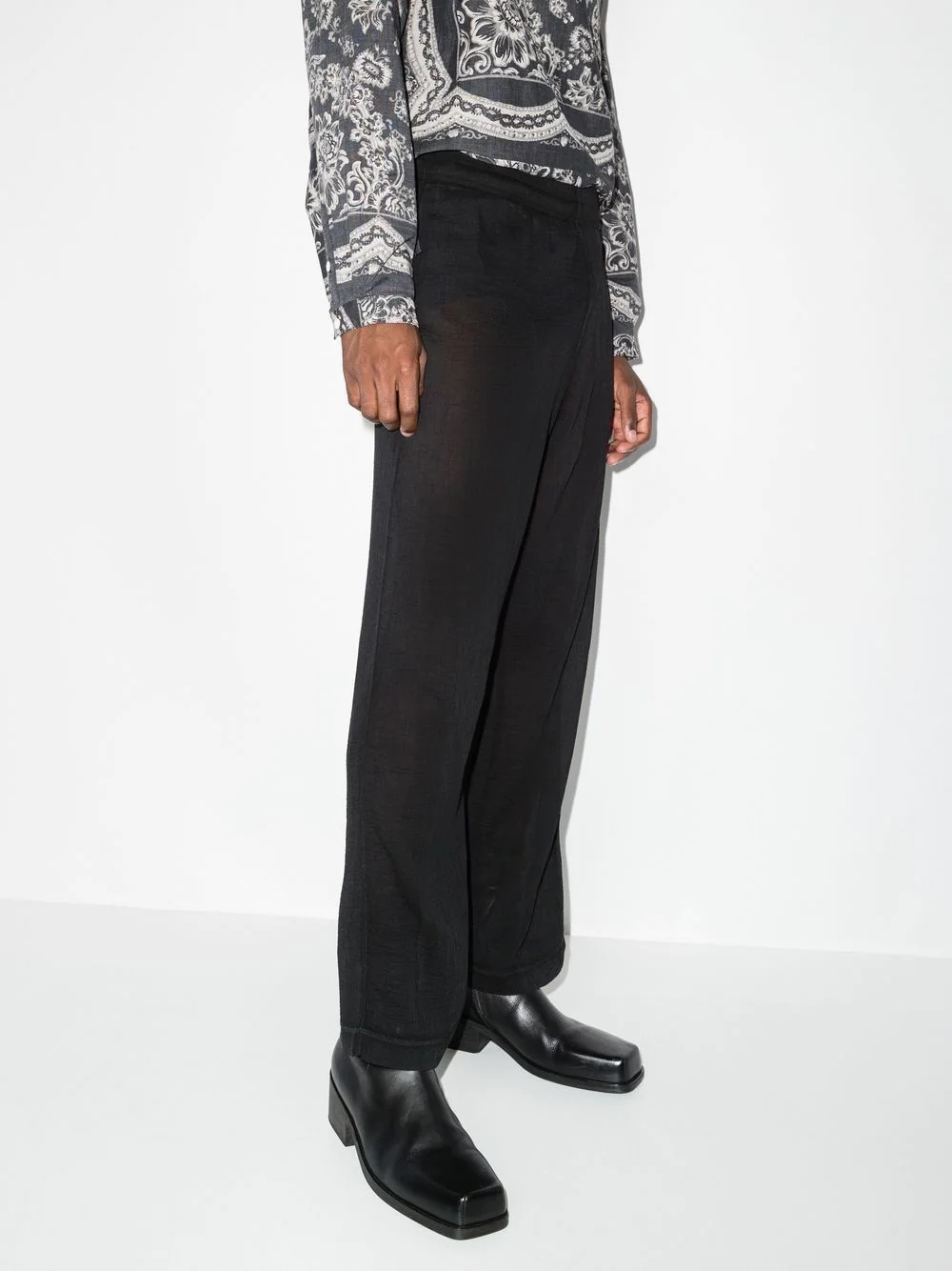 semi-sheer loose-fit trousers - 2