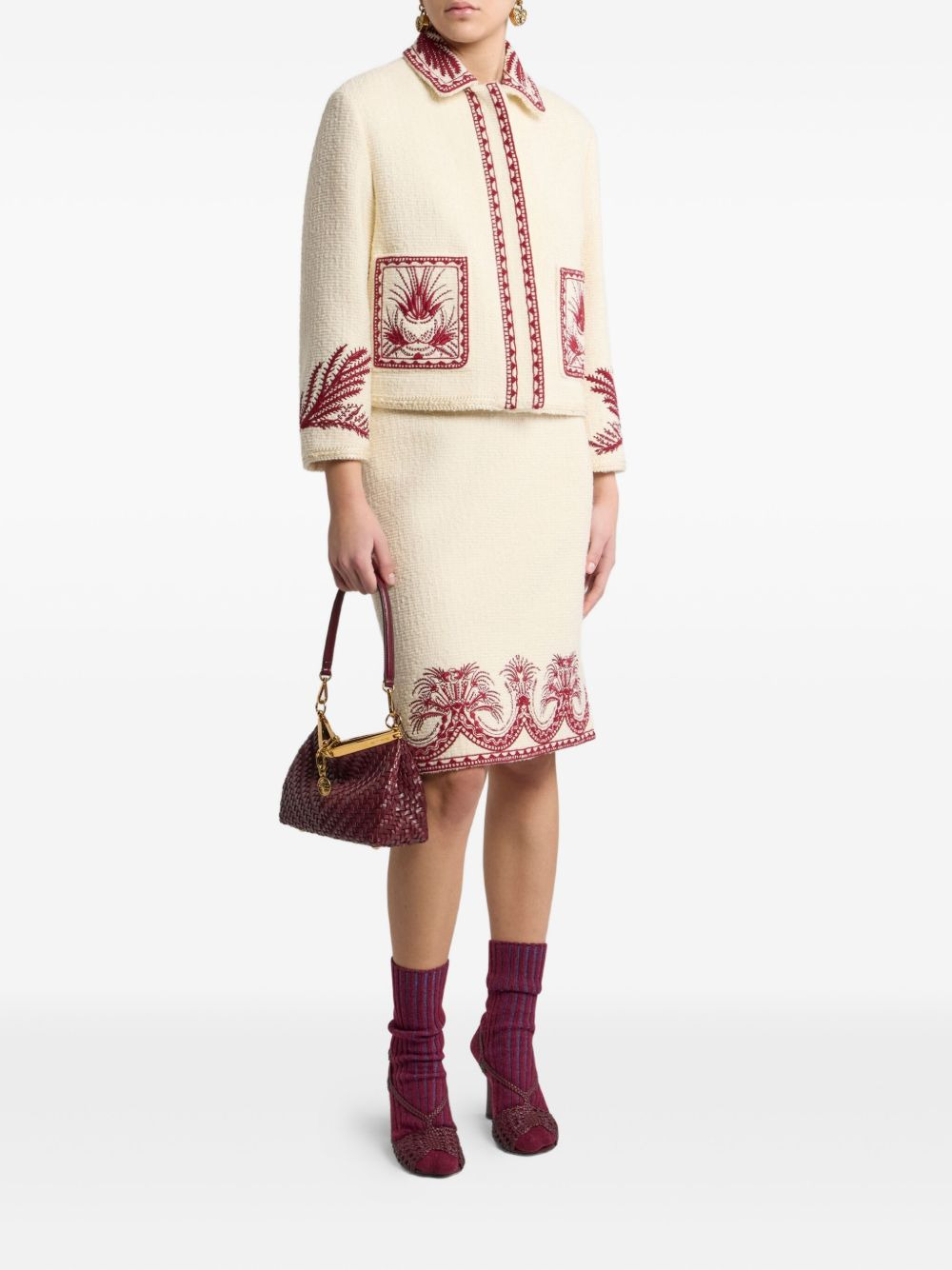 bouclé pencil skirt - 2