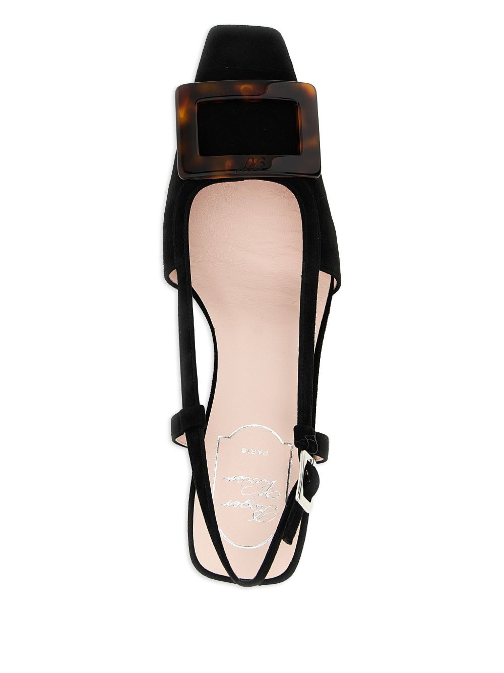 45mm Belle square-toe buckle slingback pumps - 4