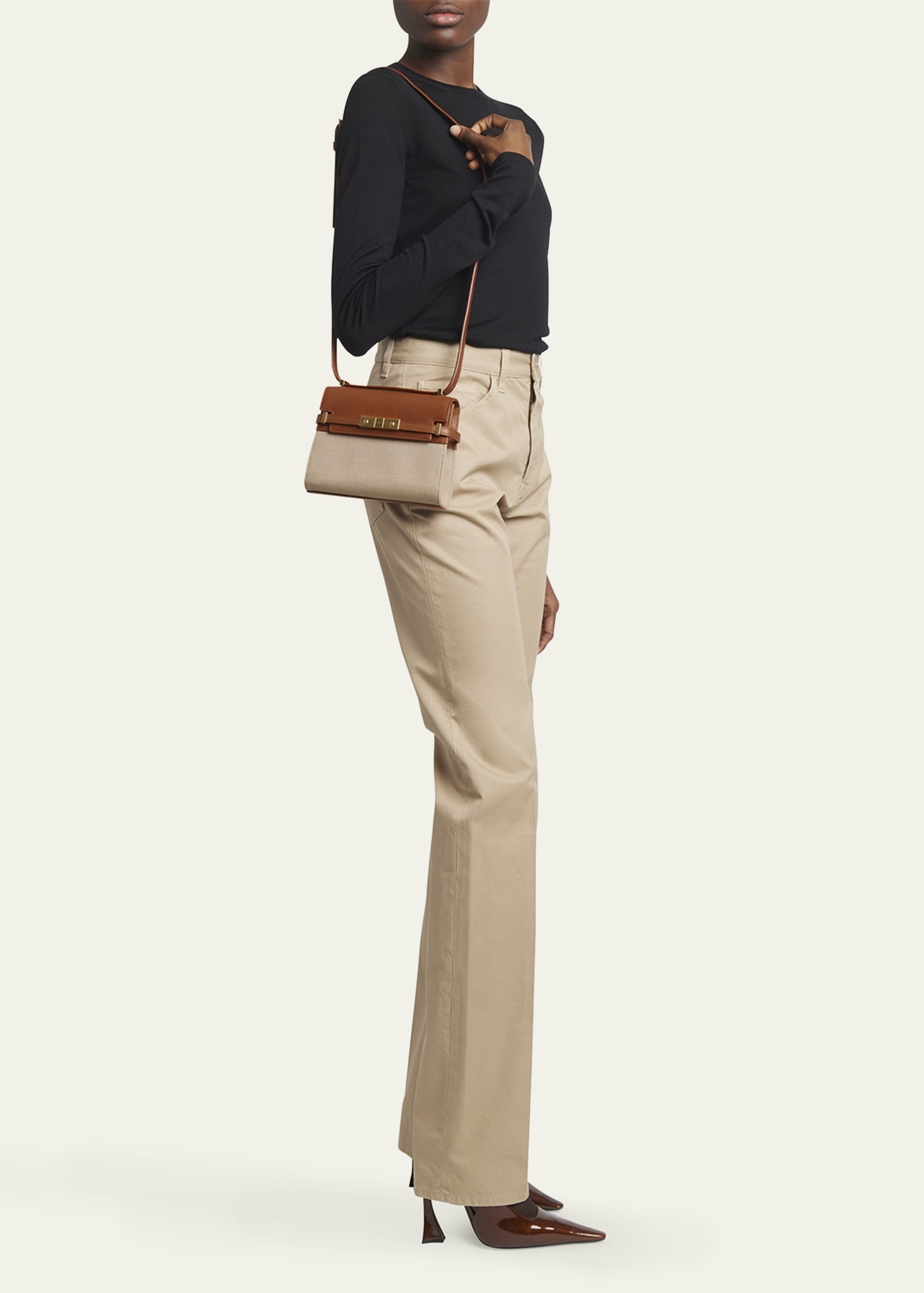 Manhattan Mini Crossbody Bag in Canvas and Leather - 2